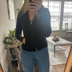 Ralph Lauren Sport Black Knit Zip-Up